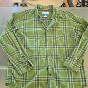 Columbia Green Plaid Long-Sleeve Button-Down Shirt